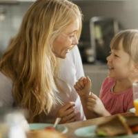 mother and daughter in kitchen