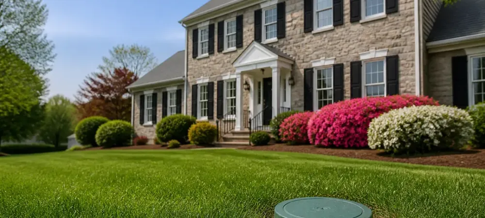 termite bait station in front of a Northern Virginia house