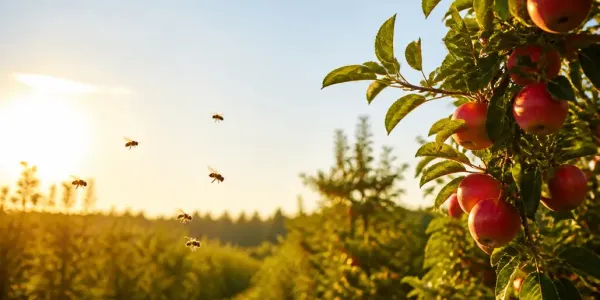 yellowjackets flying near an apple tree