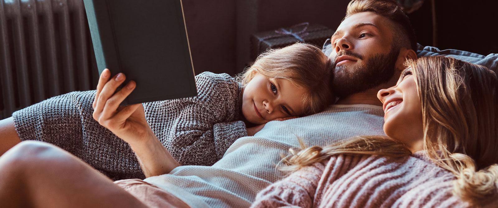 family in bed