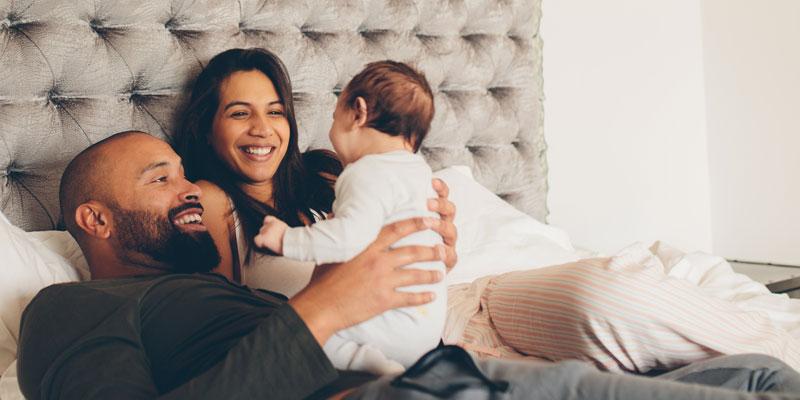 family in bed