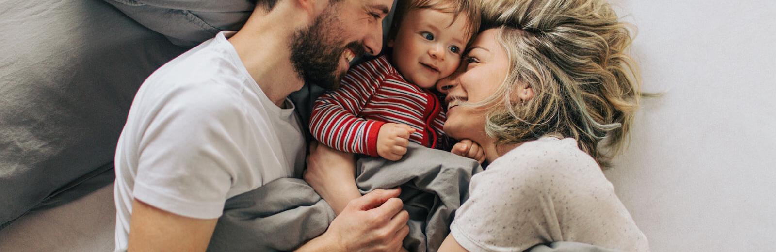 family in bed