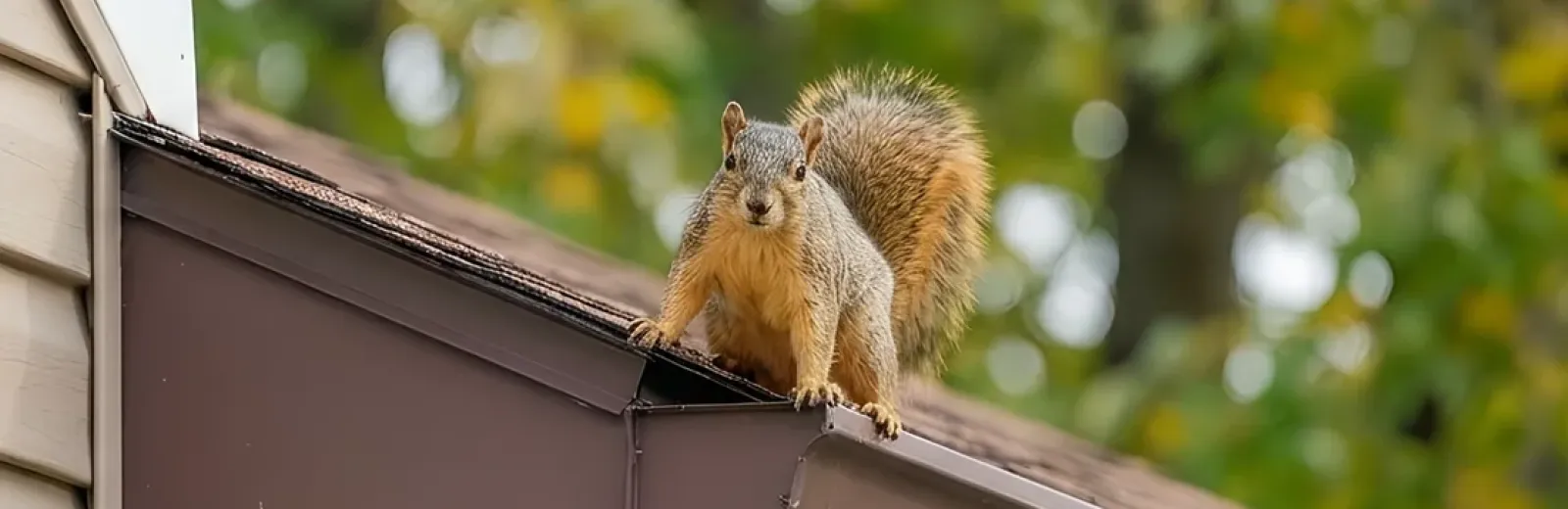 squirrel on a house roof