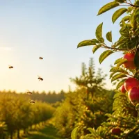 yellowjackets flying near an apple tree