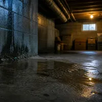 damp, dark basement