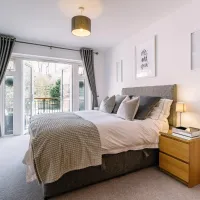 bed in a room