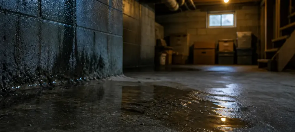 damp, dark basement