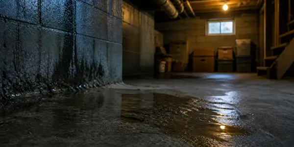 damp, dark basement