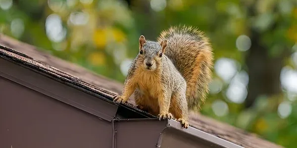 squirrel on a roof